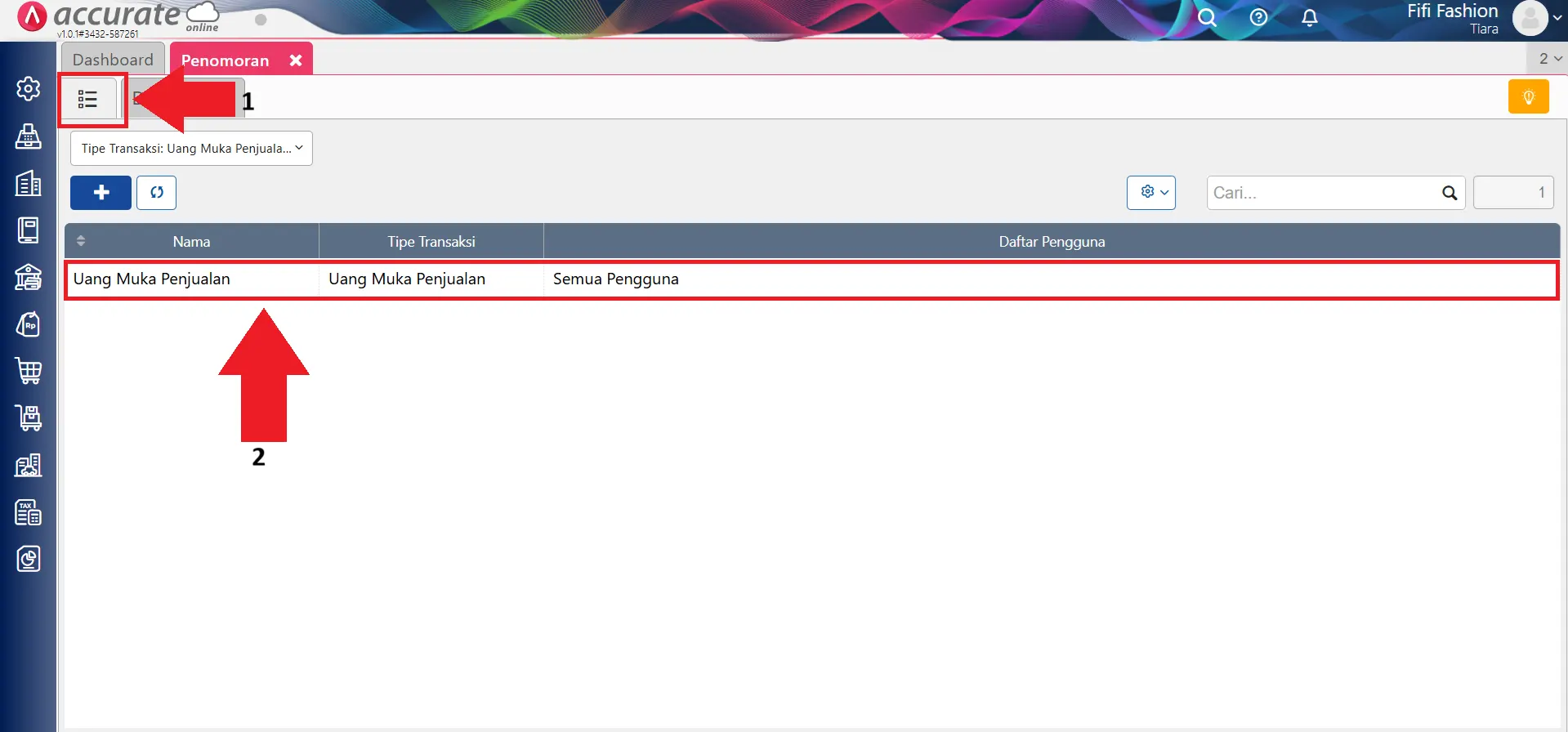 Mengatur counter penomoran transaksi